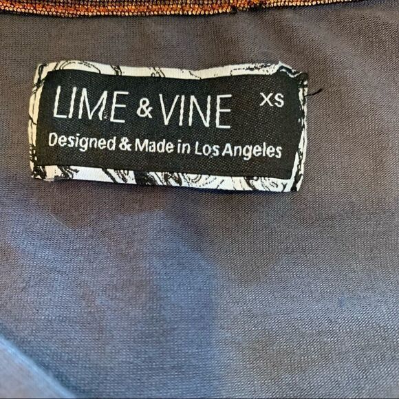 Lime and Vine Sweatshirt Gray Neck Cutouts Long Sleeve Loungewear Athleisure XS - Picture 8 of 8